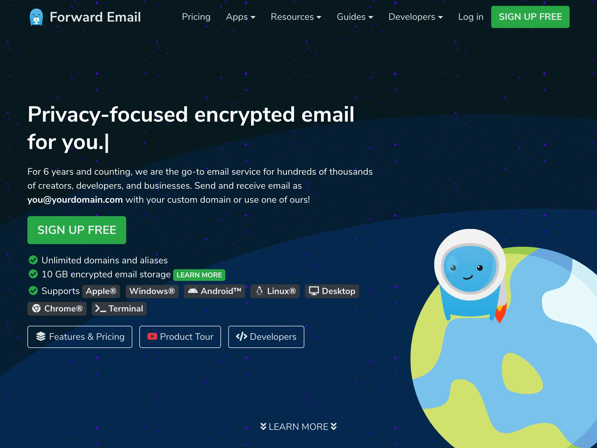 Forward Email er en åpen kildekode-e-post server for Linux.