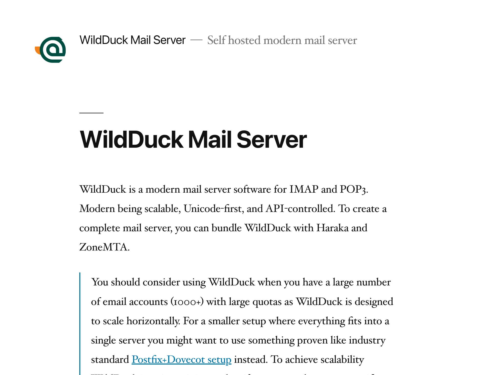 WildDuck er en åpen kildekode-e-post server for Linux.